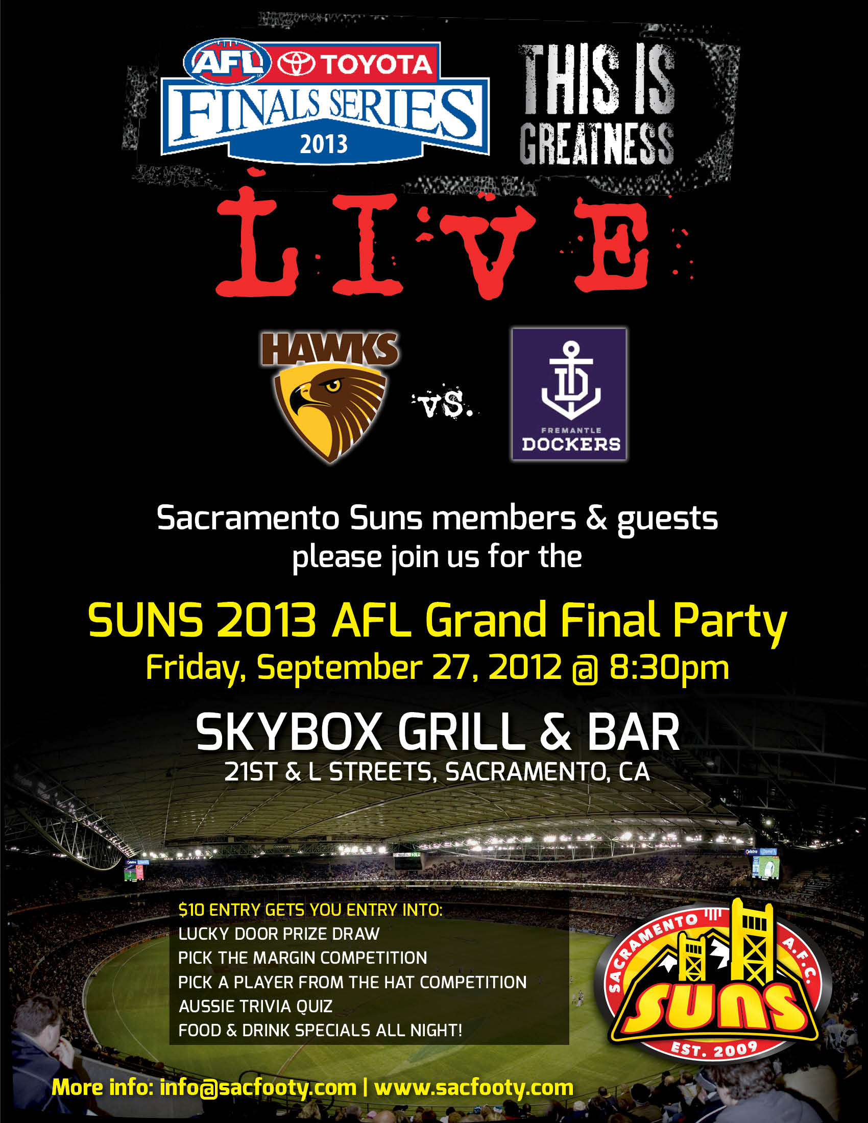 Sacramento AFL Grand Final Party United States Australian Football League